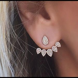 Water Drop Stud Earrings Rhinestone
